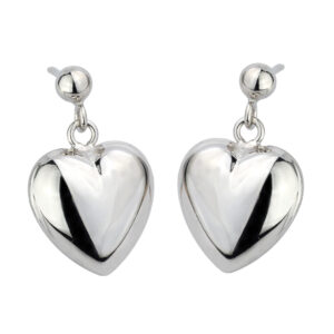 SREBRNE RODOWANE KOLCZYKI SERCE 925