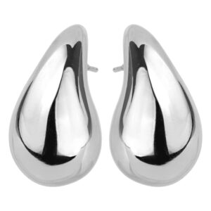 SREBRNE RODOWANE KOLCZYKI KROPLE (BARDZO DUŻE) 925