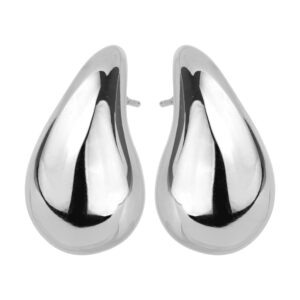 SREBRNE RODOWANE KOLCZYKI KROPLE (DUŻE) 925
