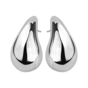 SREBRNE RODOWANE KOLCZYKI KROPLE (ŚREDNIE) 925