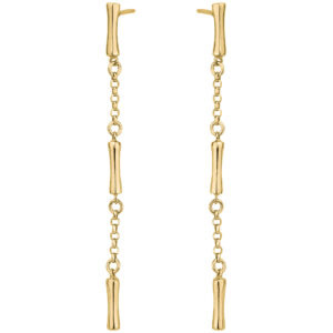 SREBRNE POZŁACANE KOLCZYKI WISZĄCE NA ŁAŃCUSZKU Z OGNIWAMI 925 585