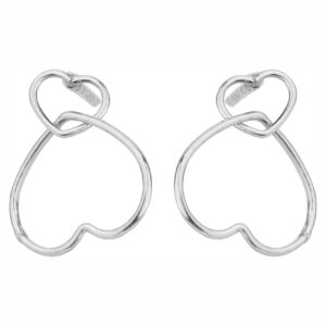 SREBRNE RODOWANE KOLCZYKI PRZEPLATANE SERCA 925