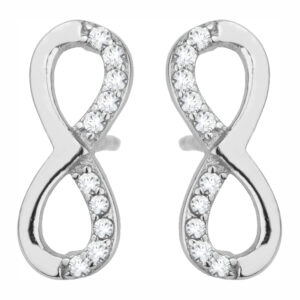 SREBRNE KOLCZYKI NIESKOŃCZONOŚĆ Z CYRKONIAMI 925