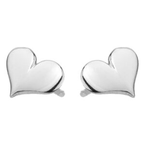 SREBRNE RODOWANE KOLCZYKI W KSZTAŁCIE SERCA 925