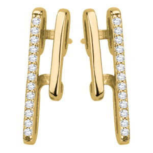 SREBRNE POZŁACANE KOLCZYKI W KSZTAŁCIE LICZBY 9 Z CYRKONIAMI 925 585