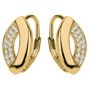 SREBRNE POZŁACANE PÓŁOKRĄGŁE OZDOBIONE CYRKONIAMI 925 585