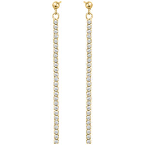 SREBRNE POZŁACANE KOLCZYKI WISZĄCE Z CYRKONIAMI 925 585