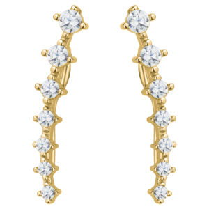 SREBRNE POZŁACANE KOLCZYKI NAUSZNICE Z CYRKONIAMI 925 585