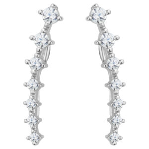 SREBRNE RODOWANE KOLCZYKI NAUSZNICE Z CYRKONIAMI 925