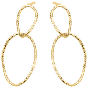 SREBRNE POZŁACANE KOLCZYKI PRZEPLATANE KOŁA DIAMENTOWANE 925 585