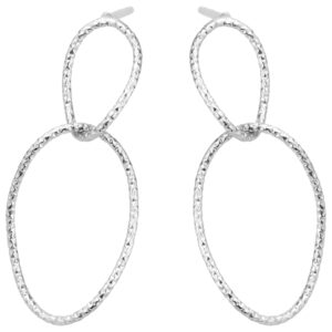 SREBRNE RODOWANE KOLCZYKI PRZEPLATANE KOŁA DIAMENTOWANE 925