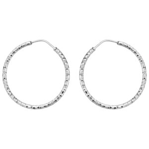 SREBRNE RODOWANE KOLCZYKI OKRĄGŁE DIAMENTOWANE 925