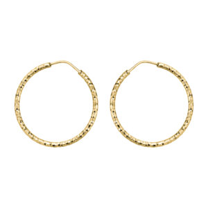 SREBRNE POZŁACANE KOLCZYKI OKRĄGŁE DIAMENTOWANE 925 585