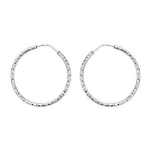 SREBRNE RODOWANE KOLCZYKI OKRĄGŁE DIAMENTOWANE 925