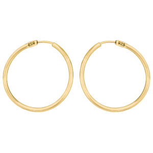 SREBRNE POZŁACANE KOLCZYKI OKRĄGŁE (ŚREDNIE) 925 585