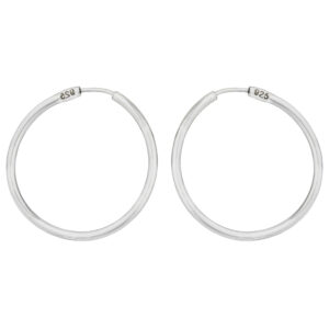 SREBRNE RODOWANE KOLCZYKI OKRĄGŁE (ŚREDNIE) 925