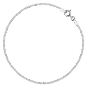 SREBRNA RODOWANA BRANSOLETKA DIAMENTOWANA 925 – 1,6MM