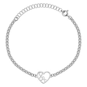 SREBRNA RODOWANA BRANSOLETKA BISMARK SERCE Z PODWÓJNA NIESKOŃCZONOŚCIĄ 925 – 2,1MM