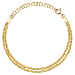 SREBRNA POZŁACANA BRANSOLETKA PODWÓJNY LISI OGON 925 585 – 3,1MM