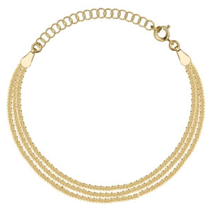 SREBRNA POZŁACANA BRANSOLETKA Z DELIKATNYM POTRÓJNYM ŁAŃCUSZKIEM 925 585 – 4,2MM