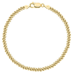 SREBRNA POZŁACANA BRANSOLETKA CUBANA 925 585 – 3,5MM