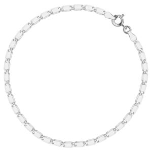 SREBRNA RODOWANA BRANSOLETKA Z OGNIW 925 – 2MM